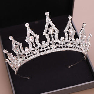 Bridal Crown Large Korean Wedding Headwear Rhinestone Crown Headwear Bride Yiwu Factory Wholesale