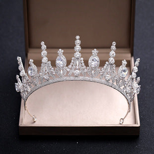 Bridal Crown Large Korean Wedding Headwear Rhinestone Crown Headwear Bride Yiwu Factory Wholesale