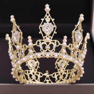 Bridal Crown Large Korean Wedding Headwear Rhinestone Crown Headwear Bride Yiwu Factory Wholesale
