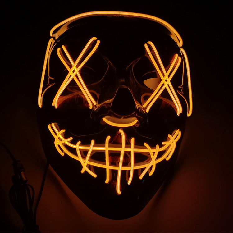 Step into the e-commerce Halloween black V word vendetta luminous mask handmade in stock wholesale ghost step dance cold light mask