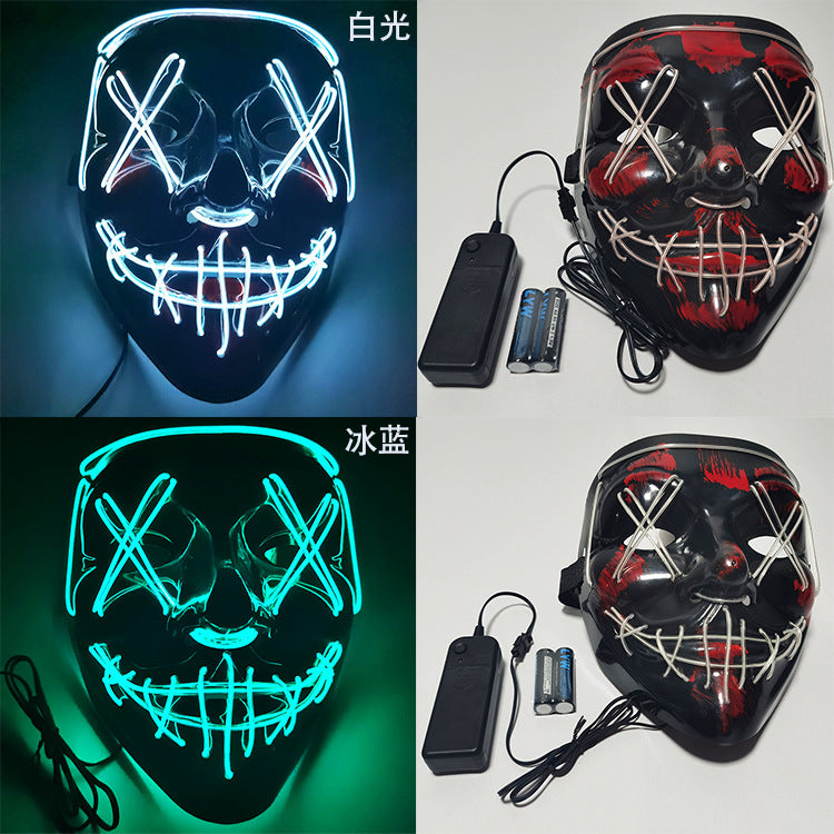 Step into the e-commerce Halloween black V word vendetta luminous mask handmade in stock wholesale ghost step dance cold light mask