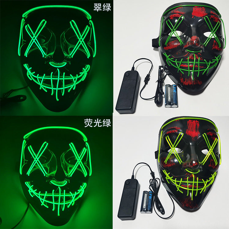 Step into the e-commerce Halloween black V word vendetta luminous mask handmade in stock wholesale ghost step dance cold light mask