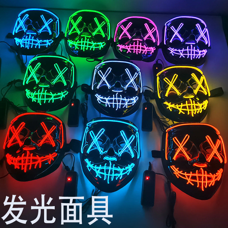 Step into the e-commerce Halloween black V word vendetta luminous mask handmade in stock wholesale ghost step dance cold light mask