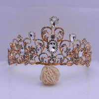 Baroque bridal crown bridal wedding alloy headdress European and American gold luxury headband Crown wedding accessories