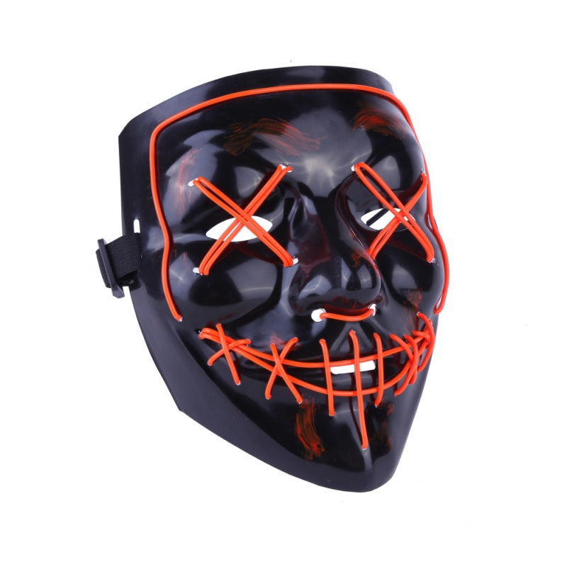 Step into the e-commerce Halloween black V word vendetta luminous mask handmade in stock wholesale ghost step dance cold light mask