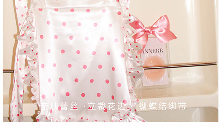 Sexy Lingerie 2024 New Sexy No Polo Dot Kitchen Apron Maid Dress Sexy Uniform cosplay Women