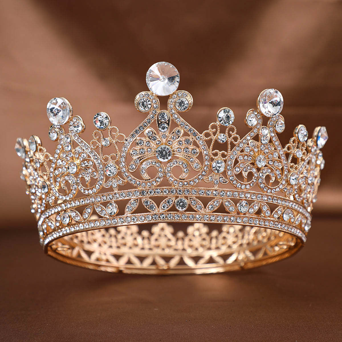 Foreign Trade Hot Rhinestone Crown Headwear European Bride Alloy Crown Hair Accessories Baroque Dress Makeup Accessories