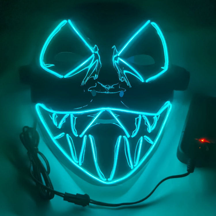 Step into the e-commerce Halloween black V word vendetta luminous mask handmade in stock wholesale ghost step dance cold light mask