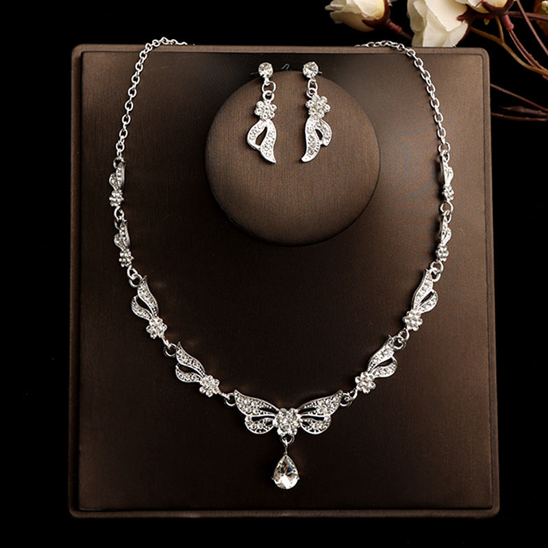Bridal headdress suit hair accessories crown headband earrings wedding Korean wedding necklace jewelry wedding accessories wholesale