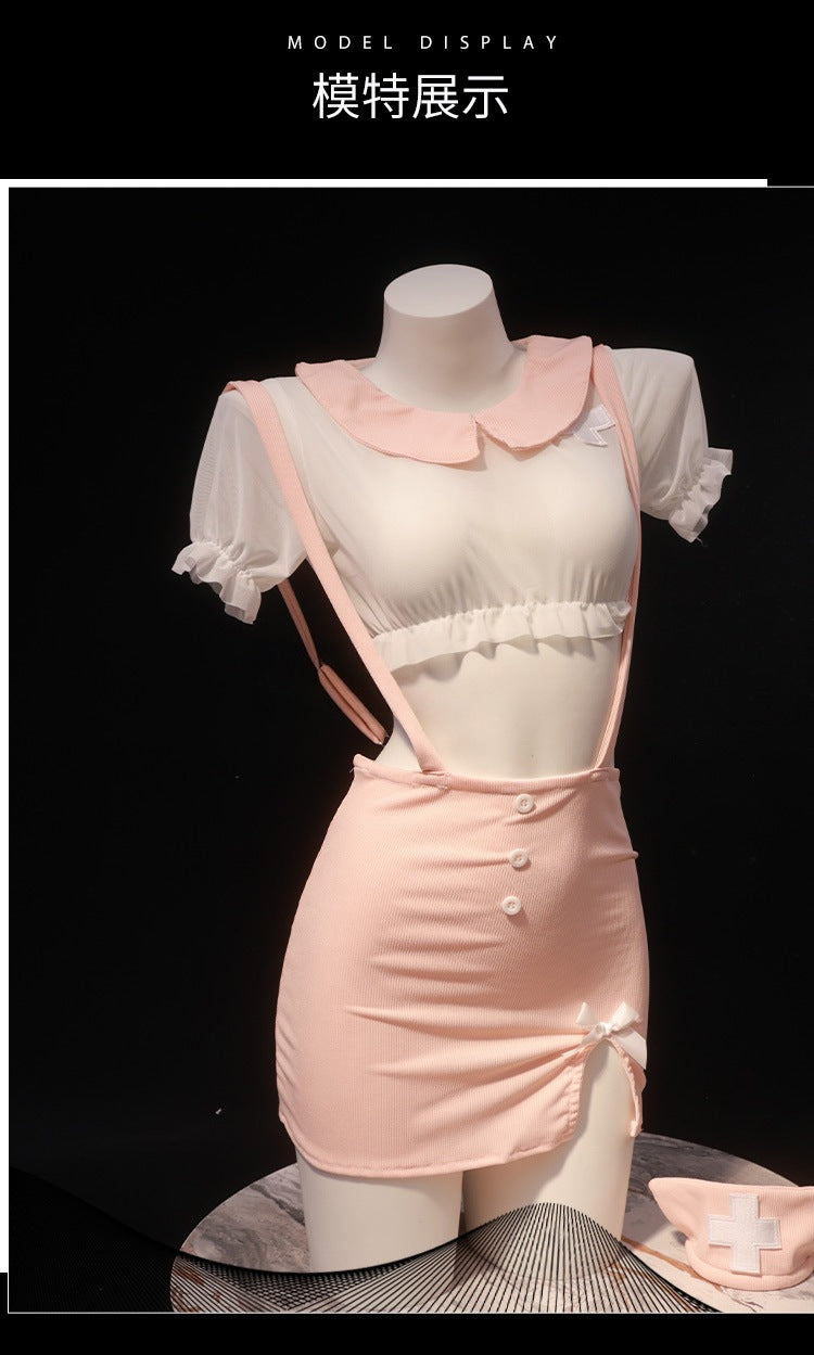 Cosplay High-End Lingerie Nurse Uniform Short Skirt Flirting Plus-Size Nightclub Female Host Outfit Pure Desire Style Set