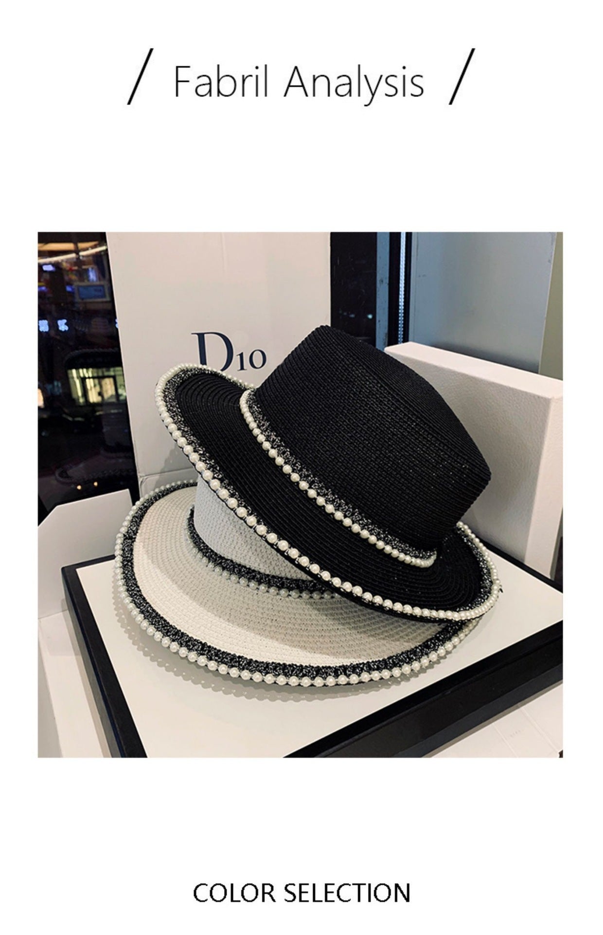 Summer Sunscreen Hat Korean Style Trendy Pearl Straw Hat Women's Seaside Sunshade Hat Outdoor UV Protection Sun Hat