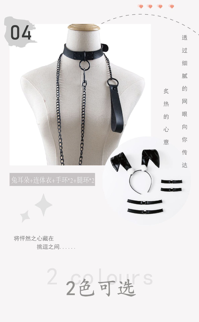 Under the Moon Whispers Sexy Underwear Hollow Bundle SM Three-point Passion Suit Tease Bunny Uniform High Quality