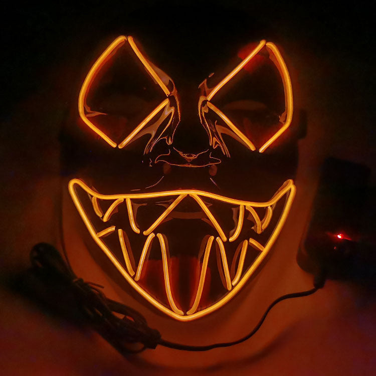 Step into the e-commerce Halloween black V word vendetta luminous mask handmade in stock wholesale ghost step dance cold light mask