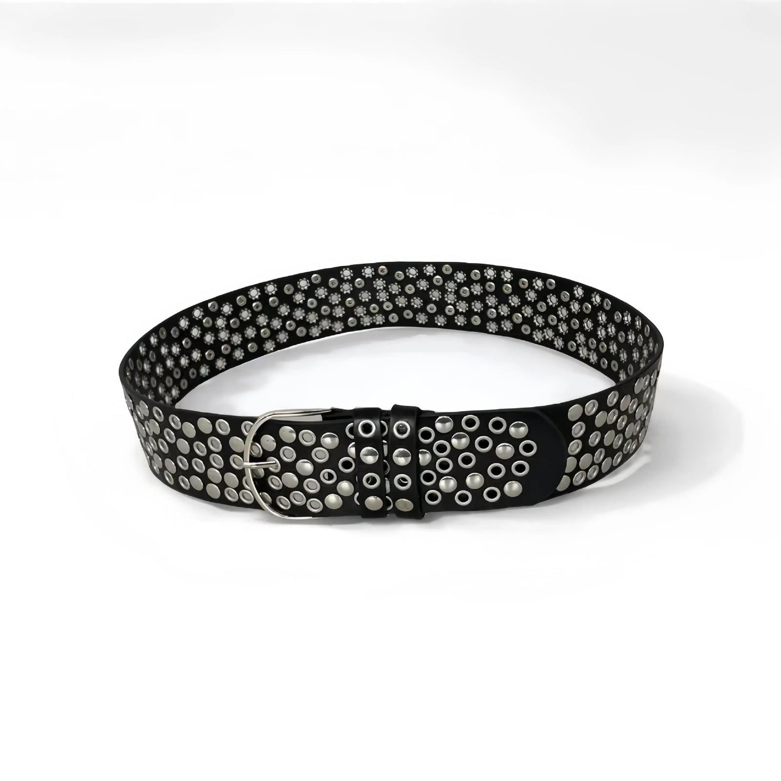 Big Skull Hip Hop Alloy Rivet Square Beads Pyramid Distinctive Belt Women's All-match Decorative High-grade Sense Belt