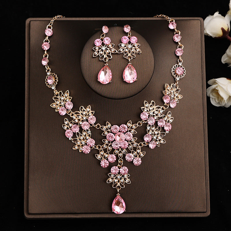 Bridal headdress suit hair accessories crown headband earrings wedding Korean wedding necklace jewelry wedding accessories wholesale