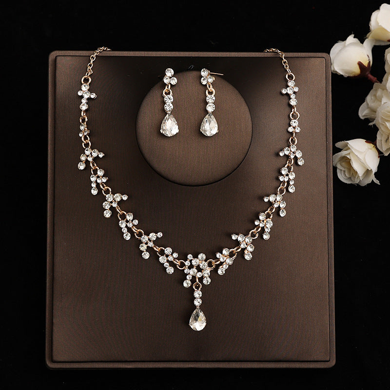 Bridal headdress suit hair accessories crown headband earrings wedding Korean wedding necklace jewelry wedding accessories wholesale