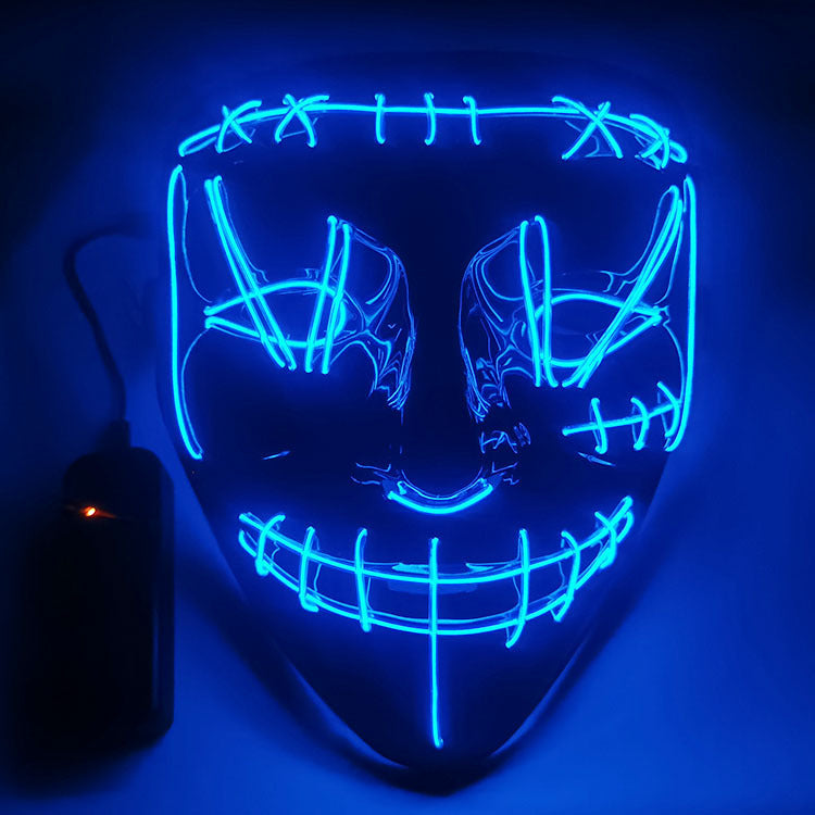 Step into the e-commerce Halloween black V word vendetta luminous mask handmade in stock wholesale ghost step dance cold light mask