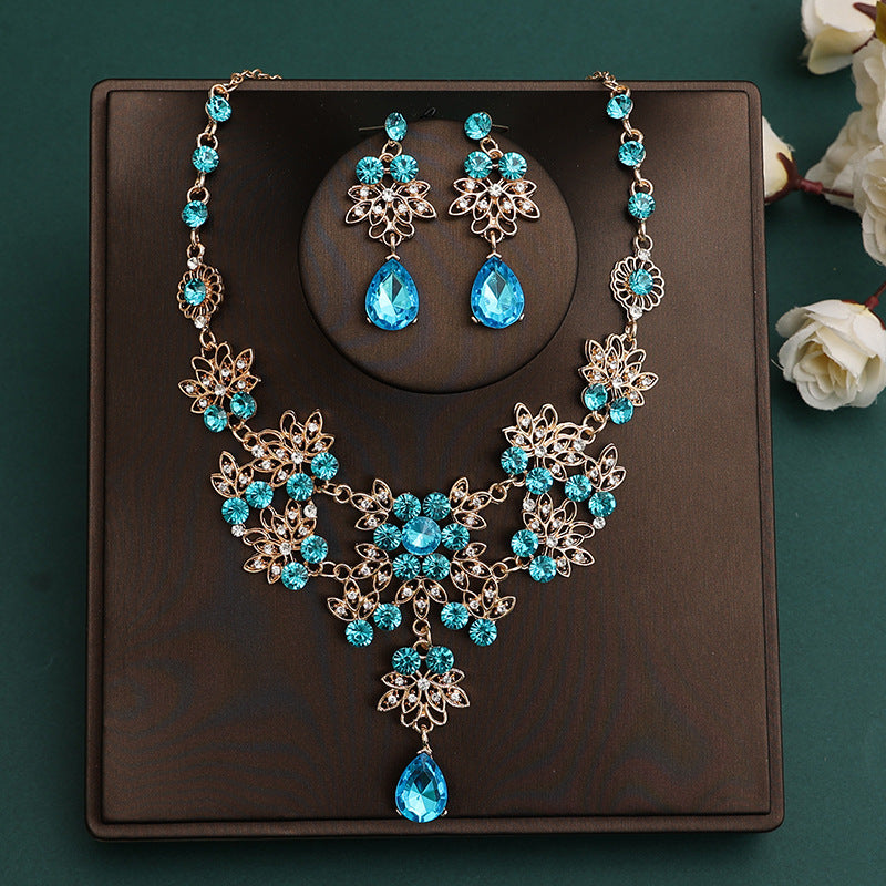 Bridal headdress suit hair accessories crown headband earrings wedding Korean wedding necklace jewelry wedding accessories wholesale
