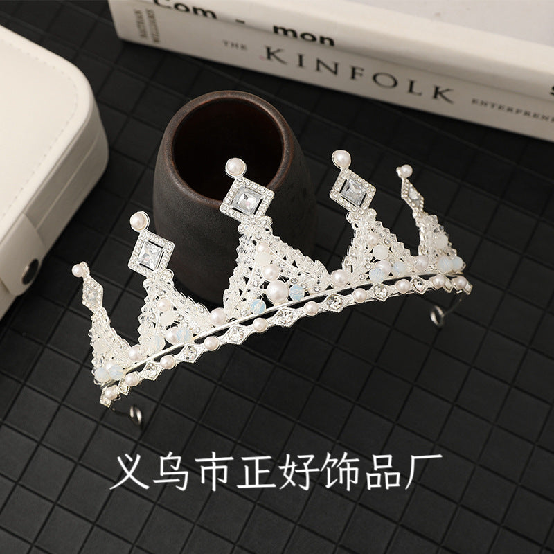 Children's Crown Headband Girls Princess Birthday Gift Crown Temperament Headband Hair Accessories Wedding Crystal Fashion Accessories