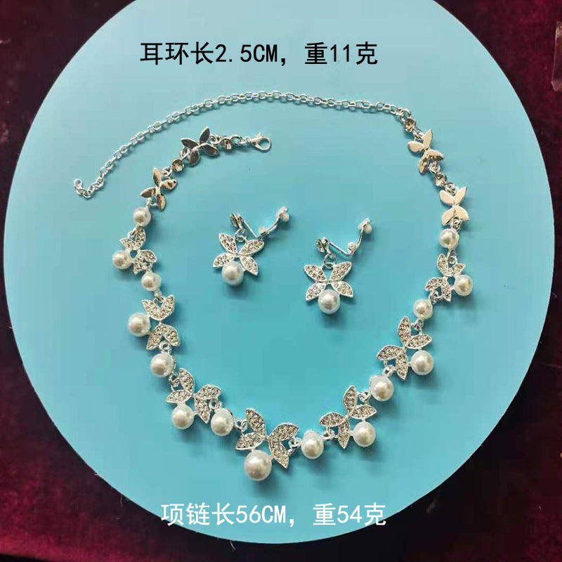 Bridal headdress suit hair accessories crown headband earrings wedding Korean wedding necklace jewelry wedding accessories wholesale