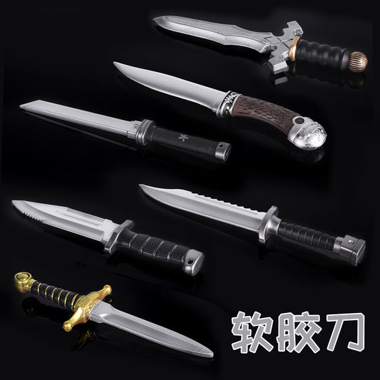 Zhushengda Halloween Mini Toy Sword Set Realistic Weapon Toy Knife Pu Soft Rubber Material Props