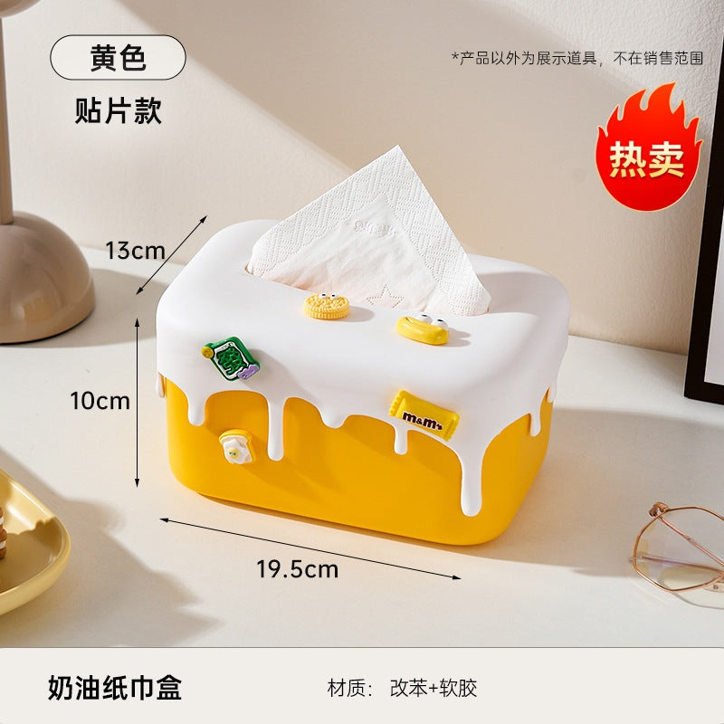 Creative Tissue Box Household Multifunctional Earphone Rack Large Capacity Built-in Spring Easter Island Moai Stone Tissue Box