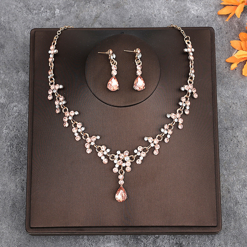 Bridal headdress suit hair accessories crown headband earrings wedding Korean wedding necklace jewelry wedding accessories wholesale