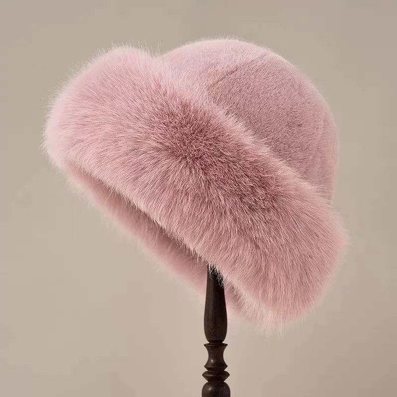 Fox Ear Hat and Scarf All-In-One Hat for Women in Winter, Cute Plush Fleece-Lined, Thickeneded and Warm, Two-Piece Set with Scarf