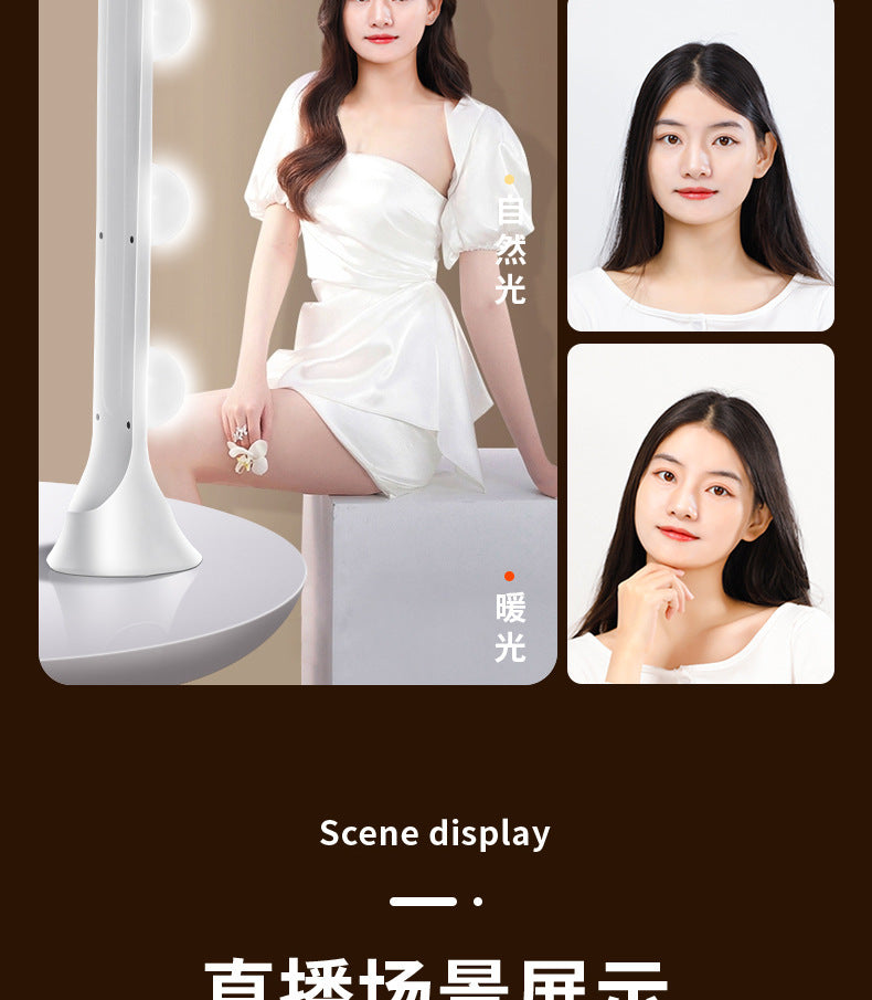 Live fill light anchor desktop makeup dedicated double row LED beauty skin rejuvenation professional live studio video background
