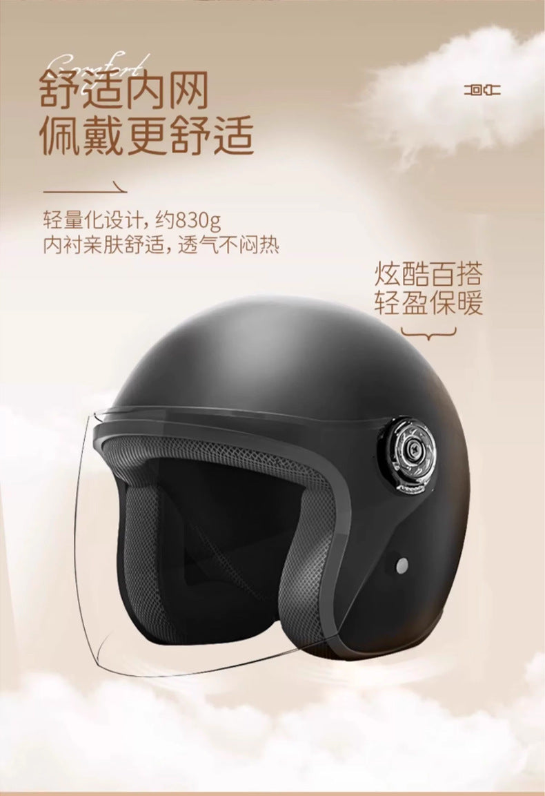 helmet 3c certification electric car men and women four seasons universal battery motorcycle safety helmet winter warm half helmet
