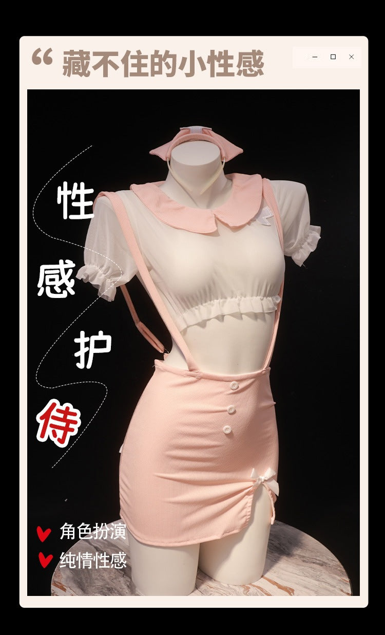 Cosplay High-End Lingerie Nurse Uniform Short Skirt Flirting Plus-Size Nightclub Female Host Outfit Pure Desire Style Set