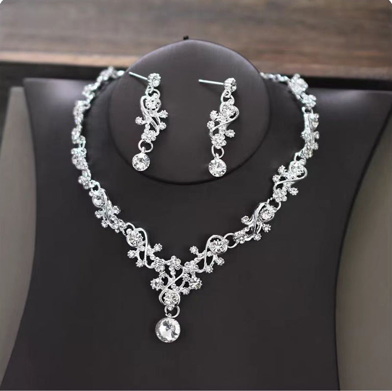 Bridal headdress suit hair accessories crown headband earrings wedding Korean wedding necklace jewelry wedding accessories wholesale