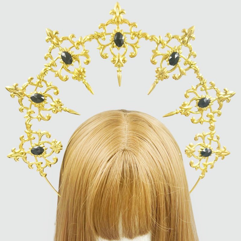 LOLITA Lolita Our Lady Halo Crown Dark Gothic Hair Accessories Dress Up Exaggerated Catwalk Performance Headwear