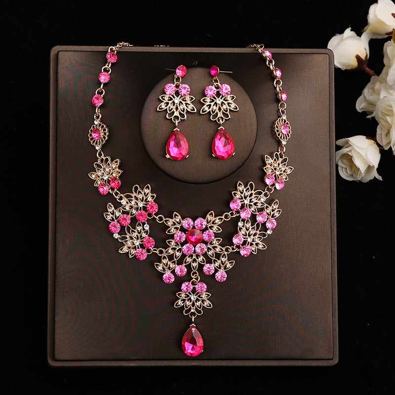 Bridal headdress suit hair accessories crown headband earrings wedding Korean wedding necklace jewelry wedding accessories wholesale
