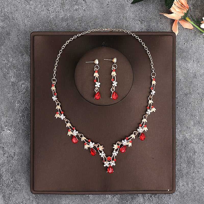 Bridal headdress suit hair accessories crown headband earrings wedding Korean wedding necklace jewelry wedding accessories wholesale