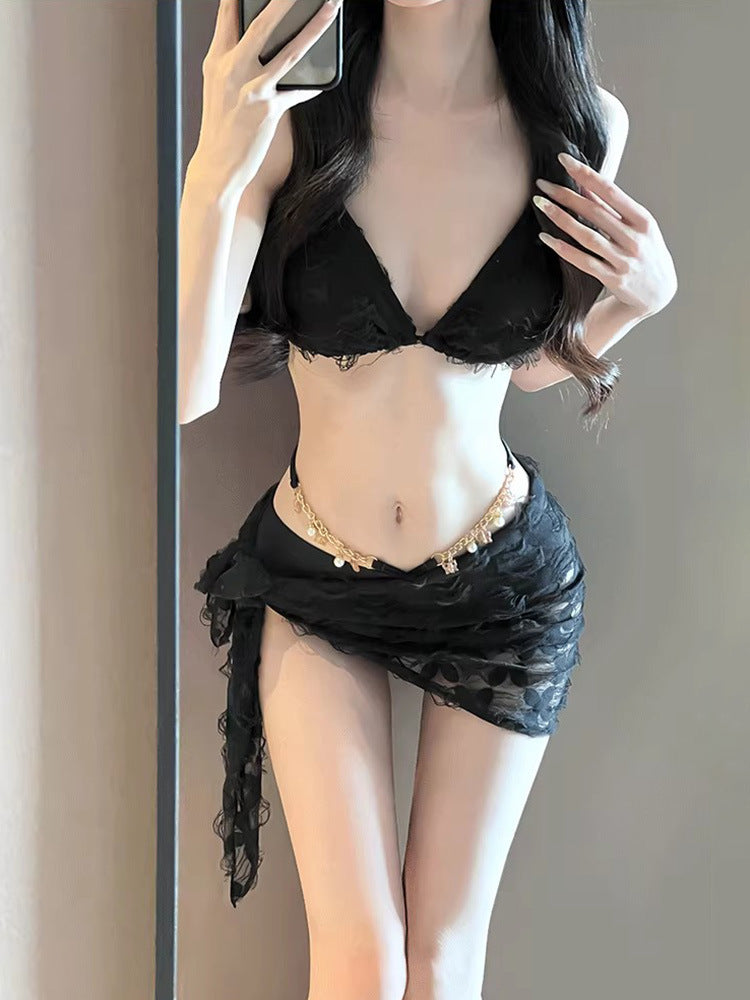 Swimwear Women's Instagram Style Sexy Bikini BIKINI Spice Girl Floral Pure Desire Small Chanel Style Spa Vacation Split