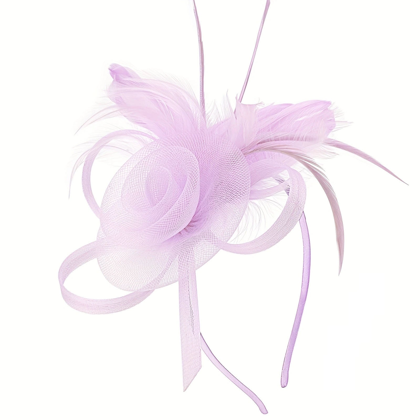 Cross-border Hot Hair Band Mesh Feather Headwear Retro Elegant All-match Headband Hair Accessories Party Performance Headflower