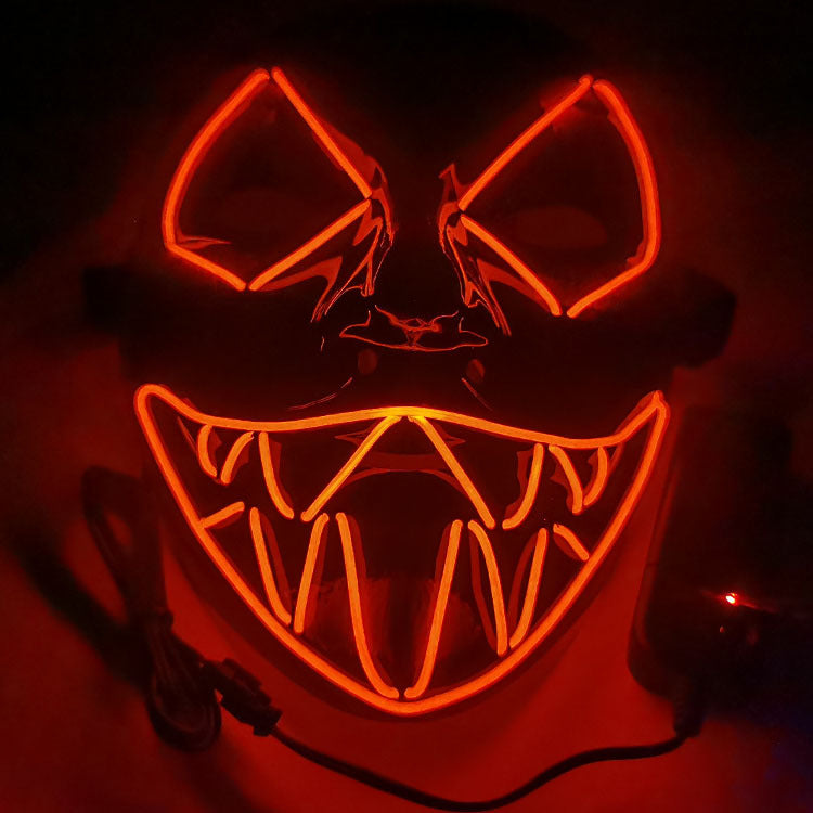 Step into the e-commerce Halloween black V word vendetta luminous mask handmade in stock wholesale ghost step dance cold light mask