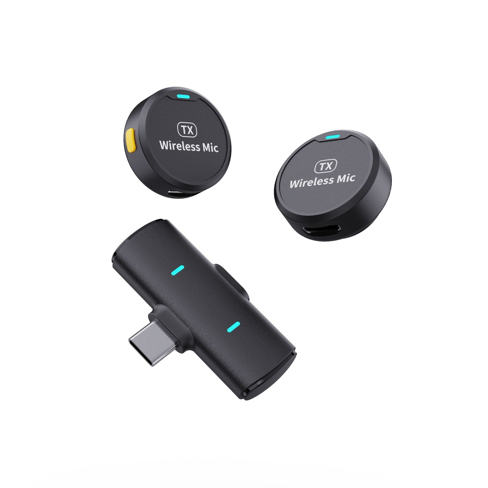The new adsorption type one drag two wireless collar clip microphone round live mobile phone photography magnetic collar clip radio microphone