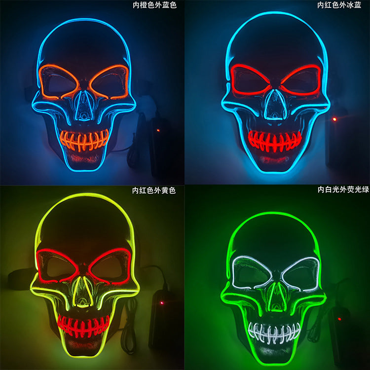 Step into the e-commerce Halloween black V word vendetta luminous mask handmade in stock wholesale ghost step dance cold light mask
