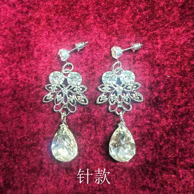 Bridal headdress suit hair accessories crown headband earrings wedding Korean wedding necklace jewelry wedding accessories wholesale