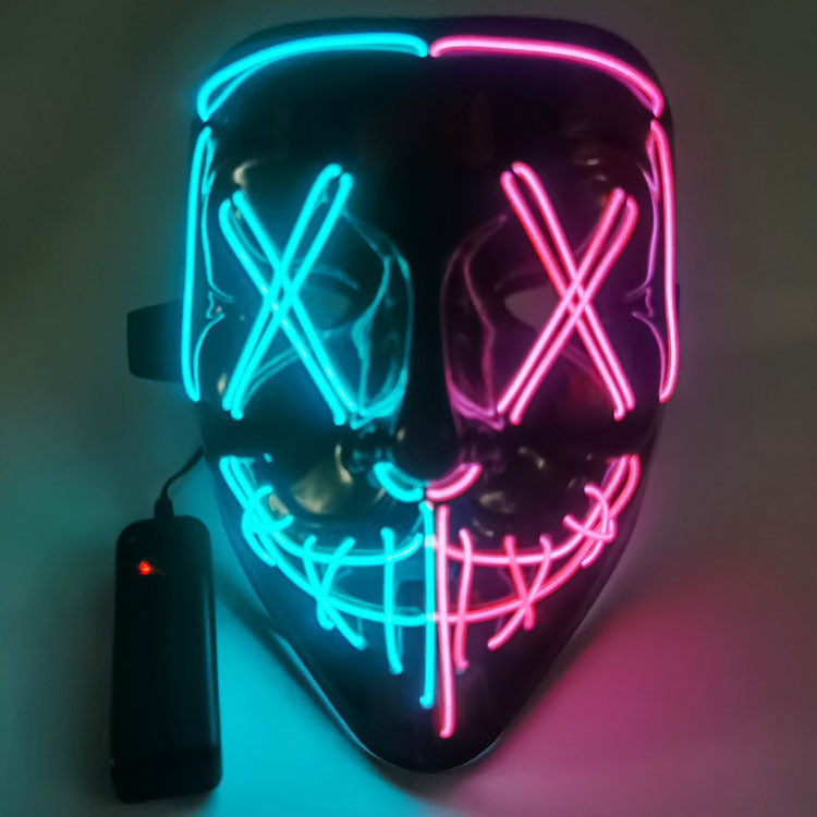Step into the e-commerce Halloween black V word vendetta luminous mask handmade in stock wholesale ghost step dance cold light mask