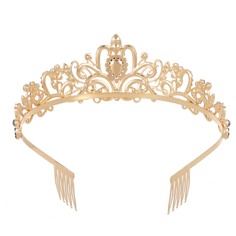 Crown Tiara Kidsren's Little Princess Crown Tiara Bride High-End Headband Female 2024 New Tiara Kidsren