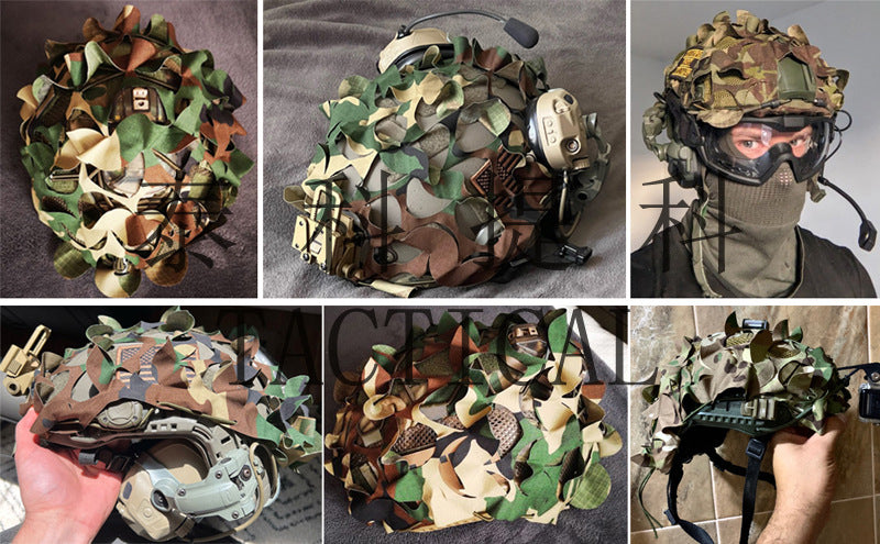 Fast Tactical Helmet Helmet Cover Army Fans CS Games Field Equipment 3D Tactical Helmet Camouflage Cloth Dark Camouflage