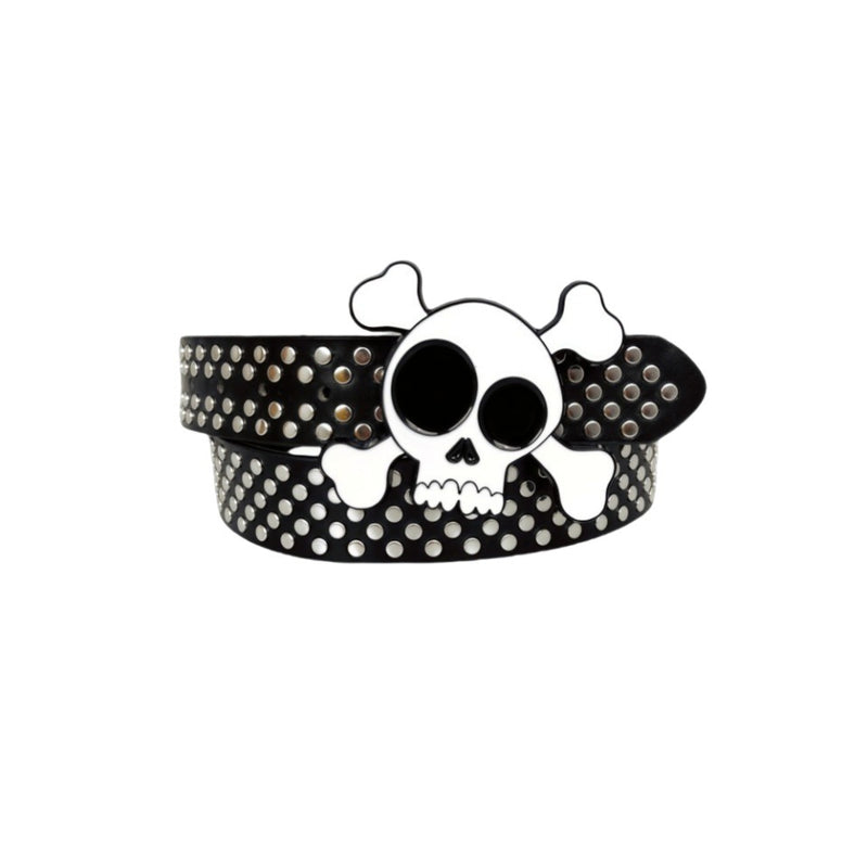 Big Skull Hip Hop Alloy Rivet Square Beads Pyramid Distinctive Belt Women's All-match Decorative High-grade Sense Belt