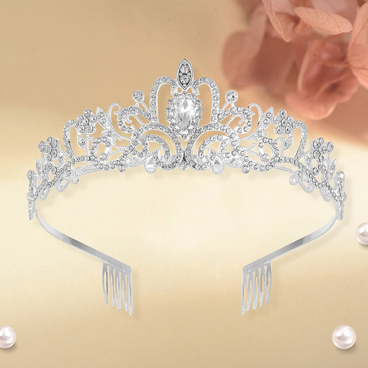 Crown Tiara Kidsren's Little Princess Crown Tiara Bride High-End Headband Female 2024 New Tiara Kidsren