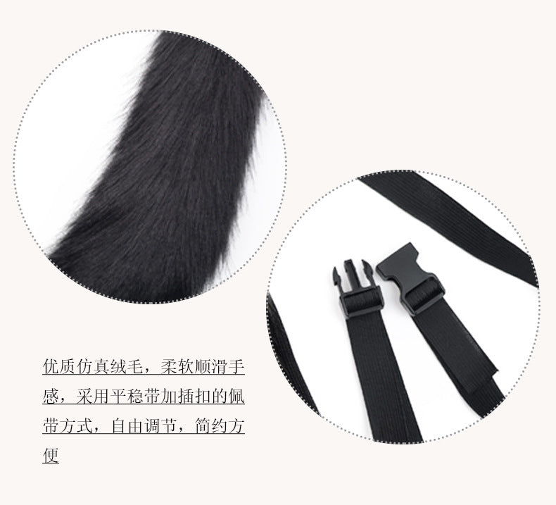Fox Mask suit Plush Hand-made Animal Tail Gloves Tail Halloween Party Cat Animal Cos Props