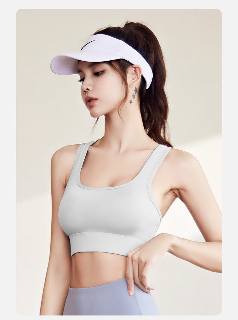 Juyitang Women Shockproof Push up Nude Feel Yoga Running Fitness High Strength Sports Underwear