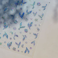 Shell Light Jellyfish Seahorse Nail Art Sticker Embossed New 5D Stereo 3D Dream Shell Ocean Nail Sticker