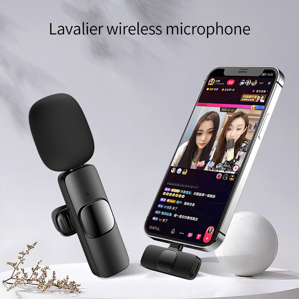 Cross-border new wireless collar clip microphone factory portable audio video recording mini K1 microphone